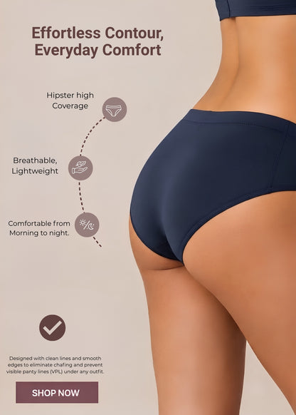 Seamless Comfort Hipster Brief – Navy Blue